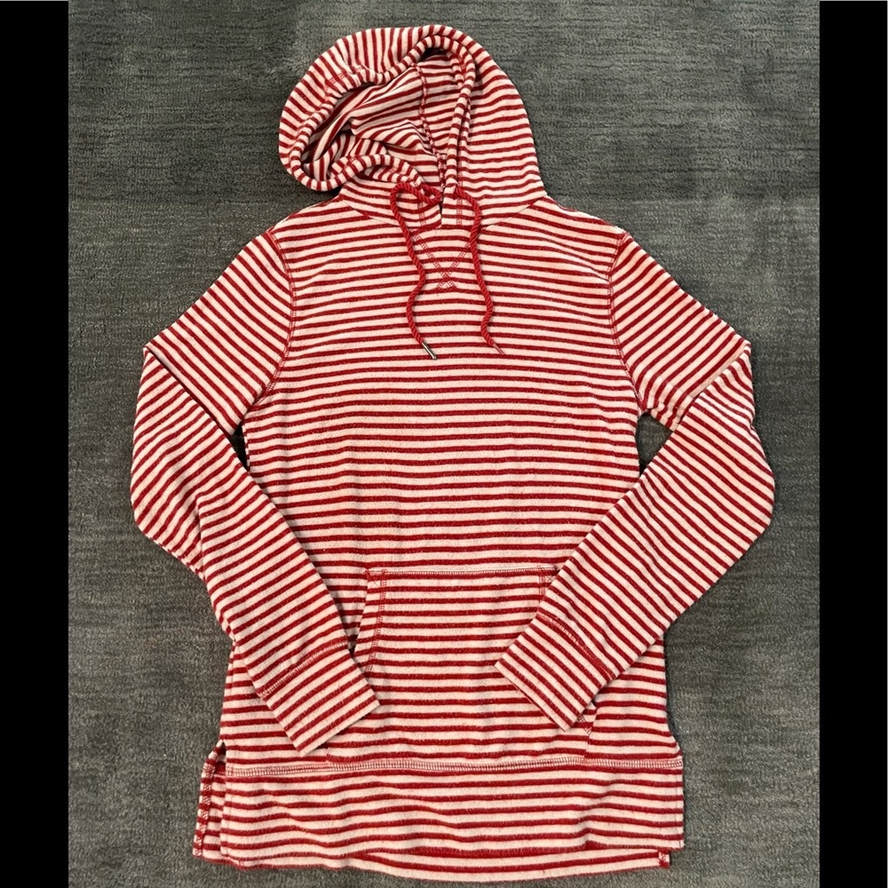 Z Supply SOFT Striped Drawstring Hoodie Size SM